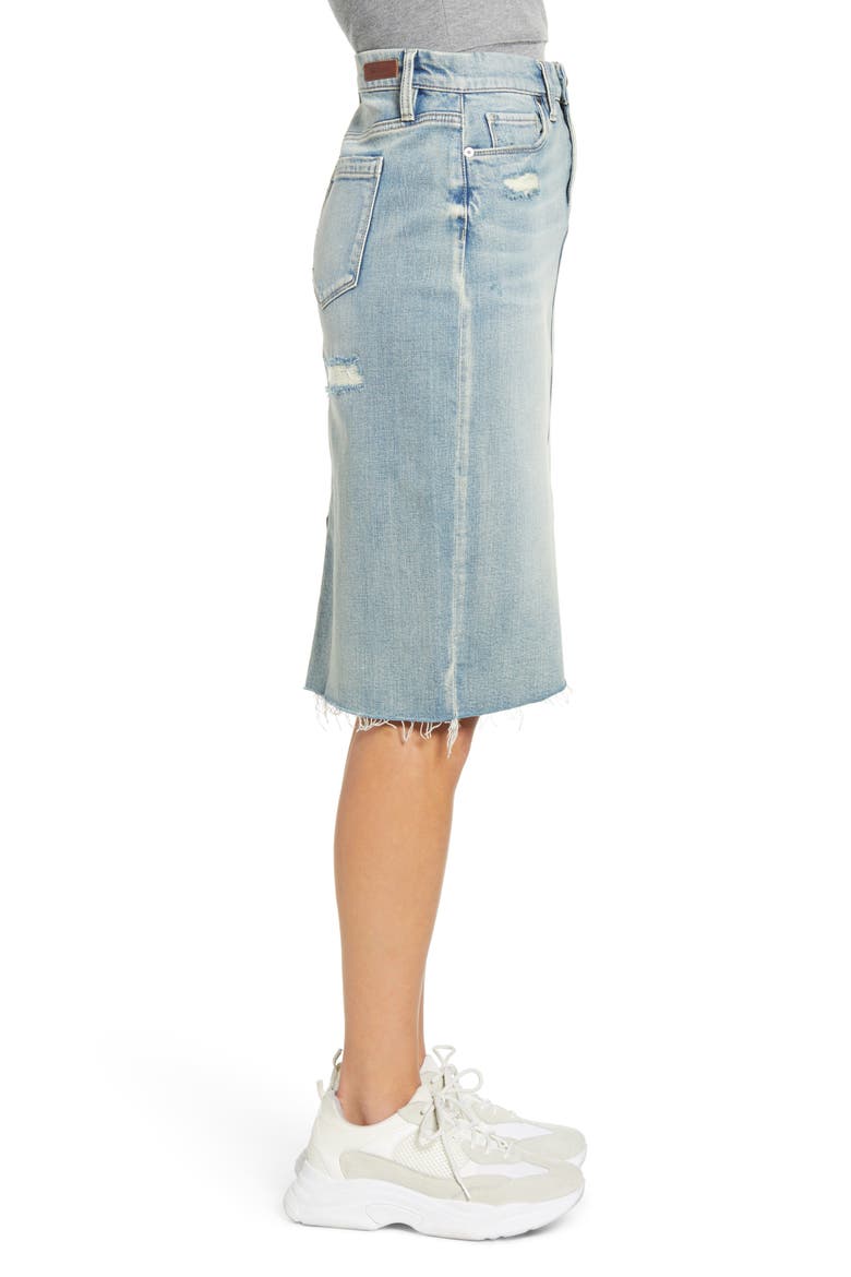 Distressed Denim Pencil Skirt, Alternate, color, BEACH VIEW