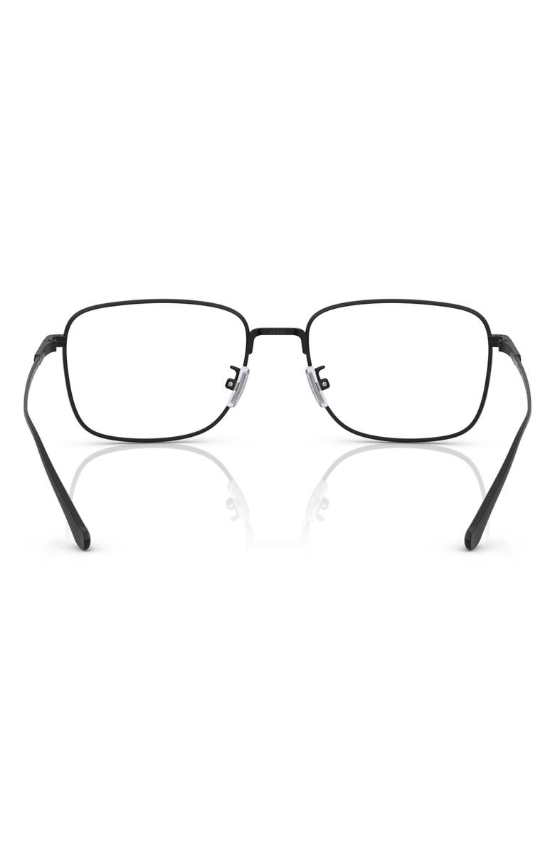 COACH 55mm Square Optical Glasses, Alternate, color, Black Titanium / Demo