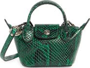 Longchamp Le Pliage Cuir Croc Embossed Extra Small Crossbody Bag