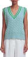 Boden Maeve Cable Knit V-Neck Sweater Vest