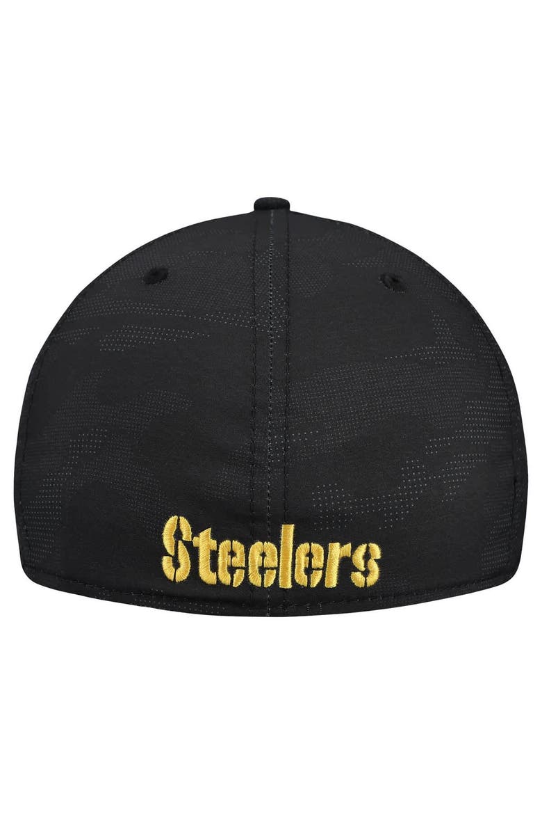 Men's New Era  Black Pittsburgh Steelers Tonal Camo 39THIRTY Stretch Fit Hat, Alternate, color, Black