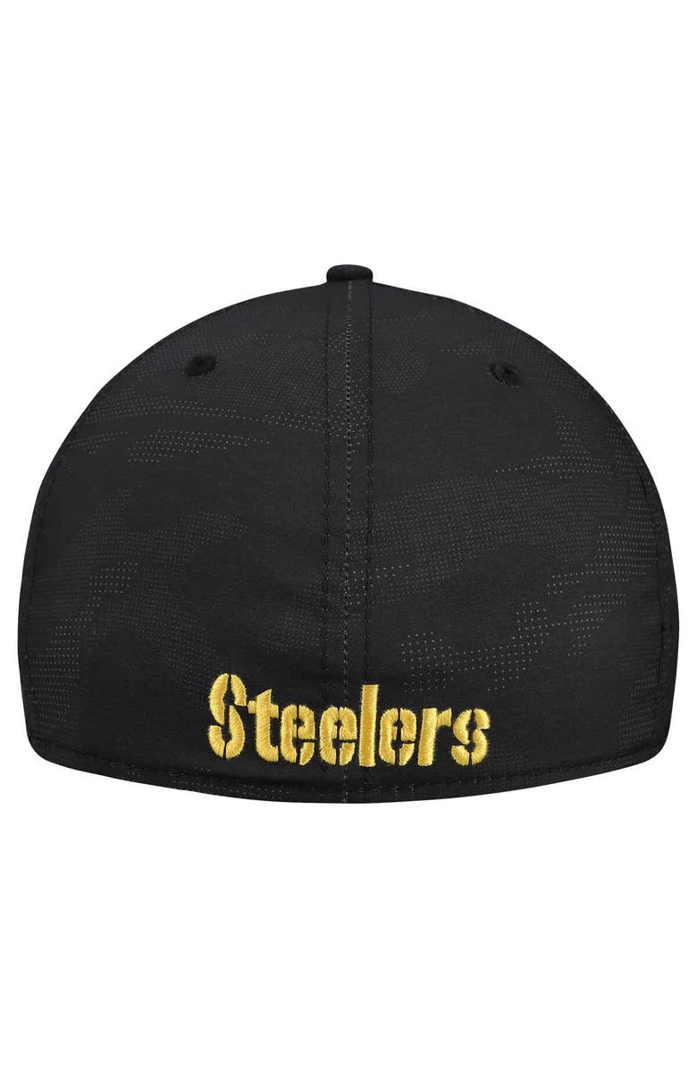 New Era Men
s New Era  Black Pittsburgh Steelers Tonal Camo 39THIRTY Stretch Fit Hat, Alternate, color, Black