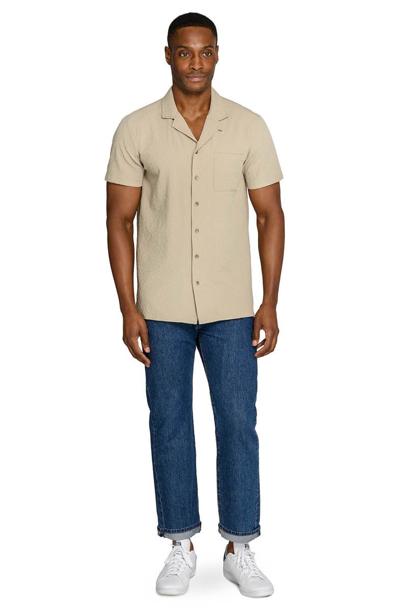 W.R.K Seersucker Camp Shirt, Alternate, color, Tan