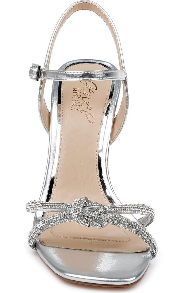 Jewel Badgley Mischka Madison Ankle Strap Sandal, Alternate, color, Silver