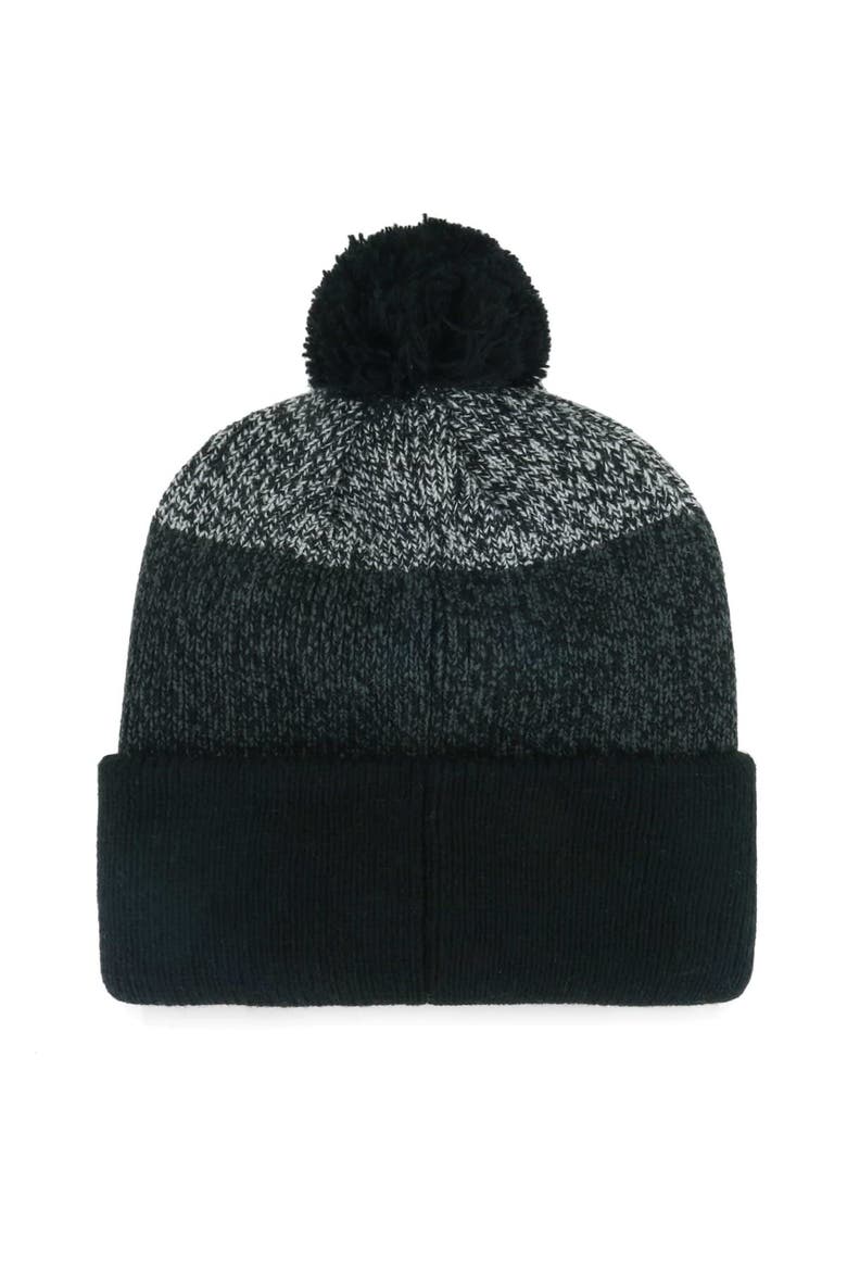 Men's '47 Black Chicago White Sox Darkfreeze Cuffed Knit Hat with Pom, Alternate, color, Black