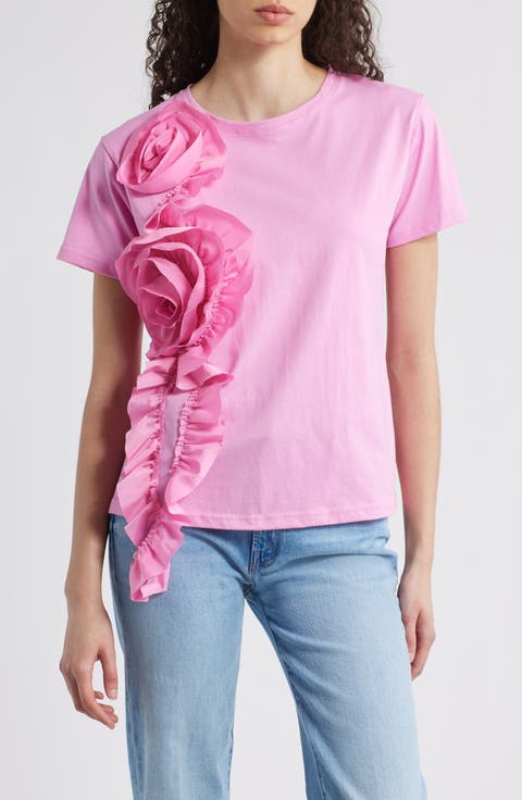 Peony Floral Appliqué Top