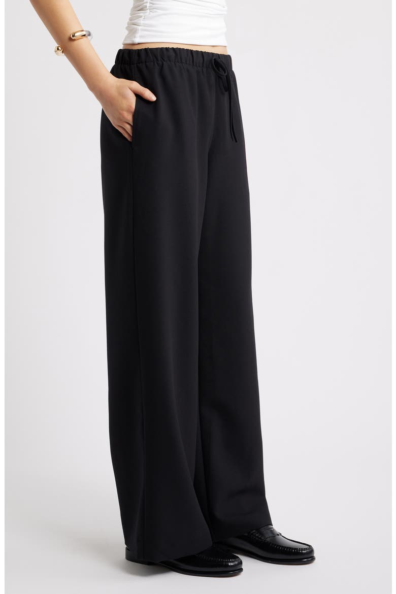 Icon Pull-On Wide Leg Pants, Alternate, color, BLACK