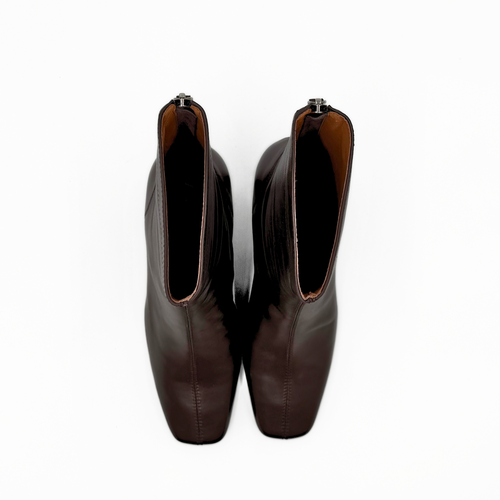 Amie Rafa Harlow Leather Bootie In Brown