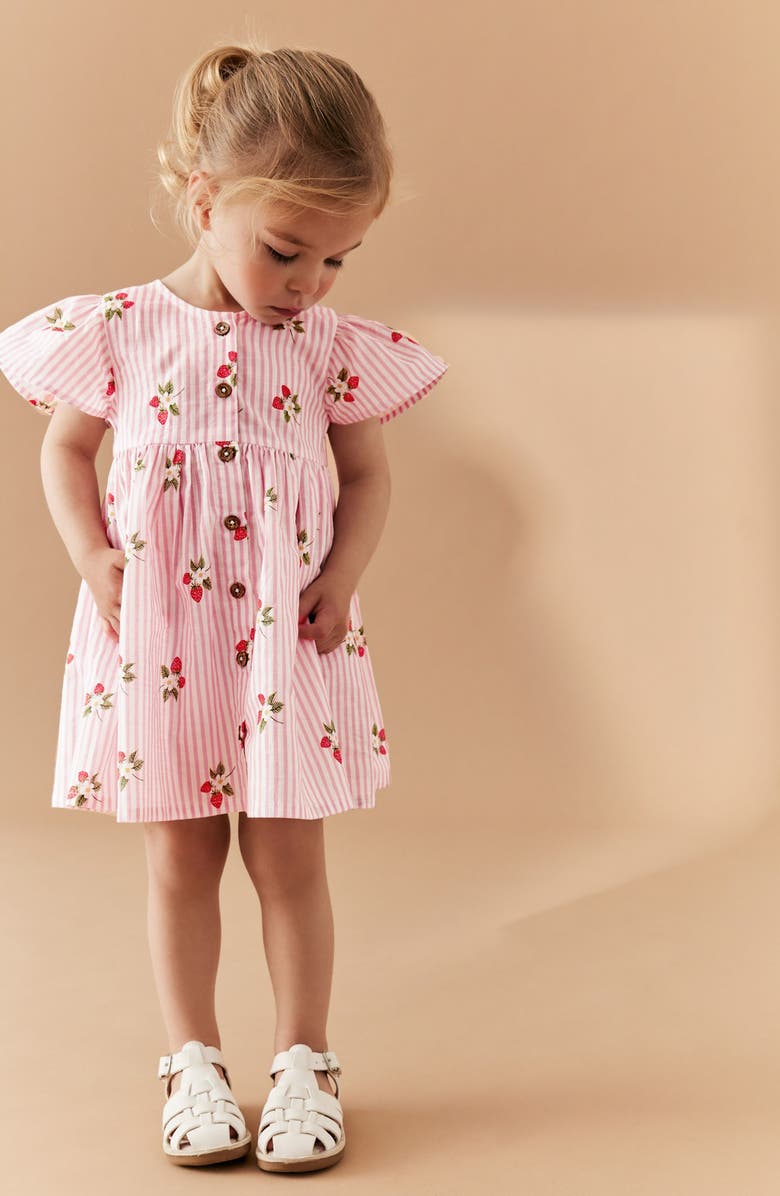 NEXT Kids' Strawberry Stripe Cotton Sundress, Alternate, color, 