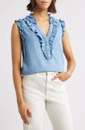 Wit & Wisdom Ruffle Accent Sleeveless Top