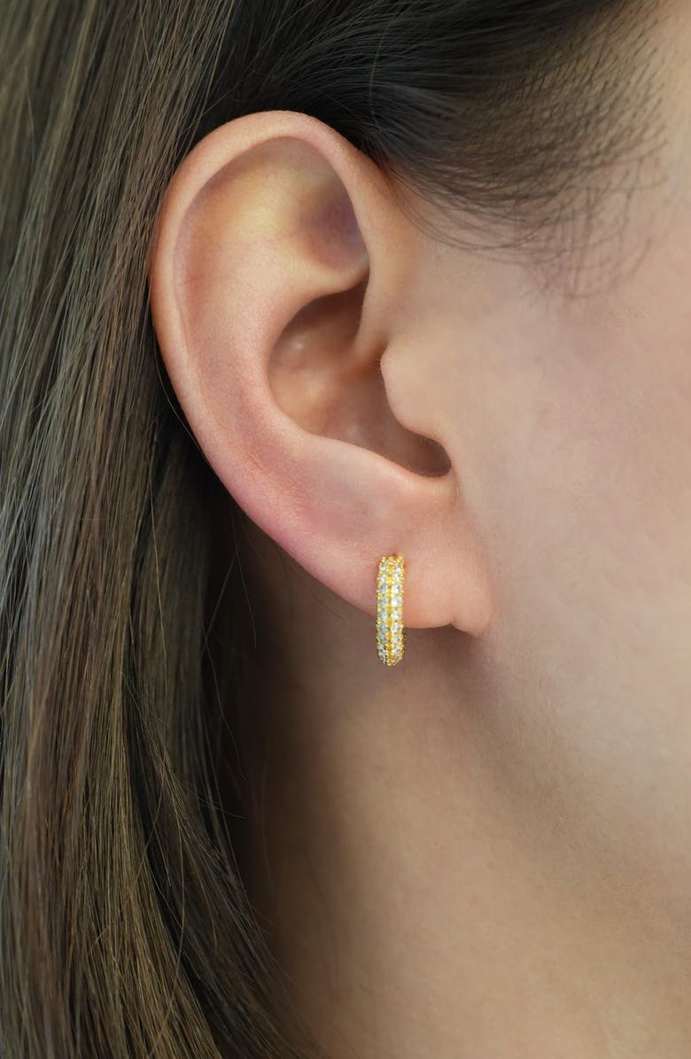 ARGENTO VIVO Pavé Cubic Zirconia Hoop Earrings, Alternate, color, Gold