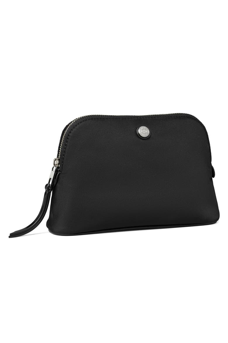 Small Dome Nylon Cosmetic Case, Alternate, color, BLACK