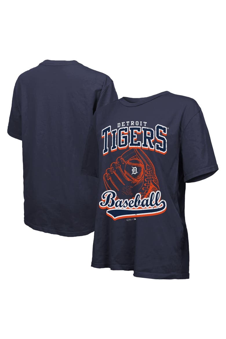 Women's Majestic Threads Navy Detroit Tigers Oversized First Base T-Shirt, Main, color, Navy