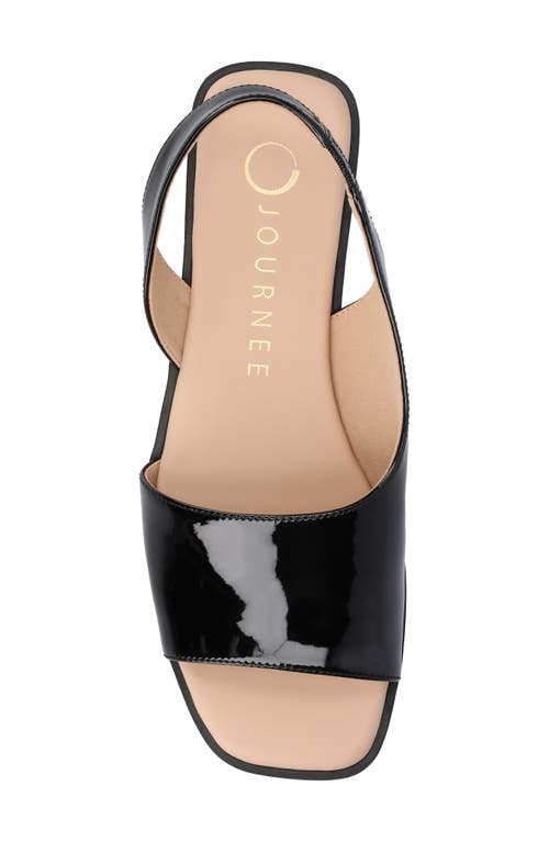 Journee Collection Brinsley Slingback Sandal In Patent/black