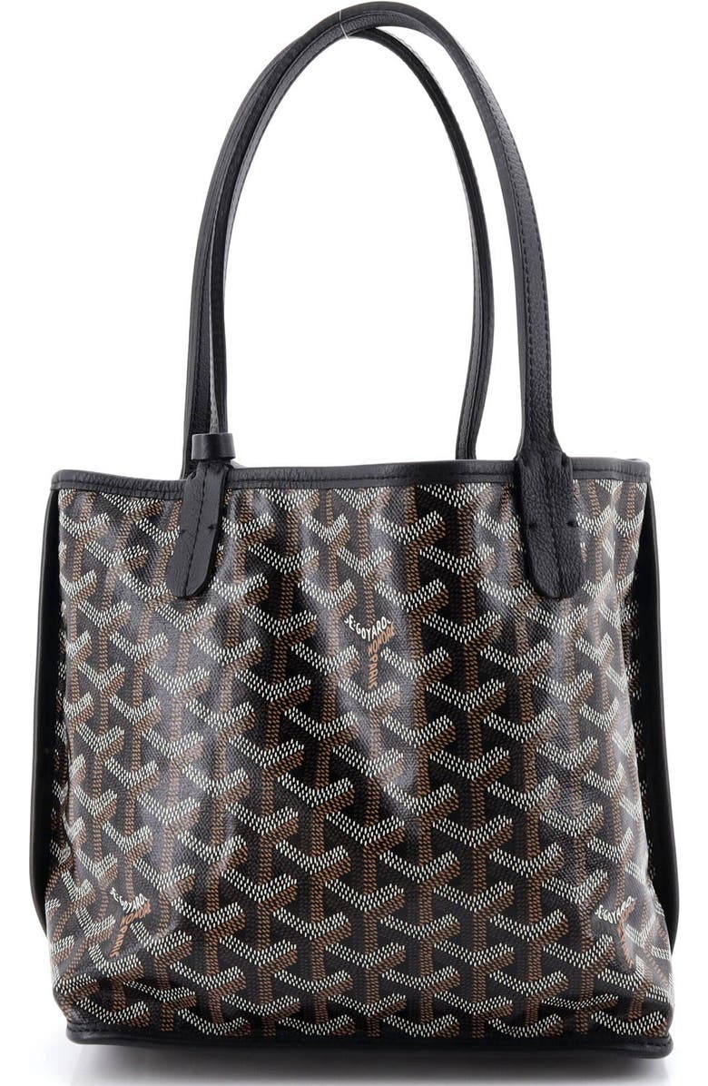 Pre-Owned Goyard Anjou Reversible Tote Coated Canvas Mini, Alternate, color, Black