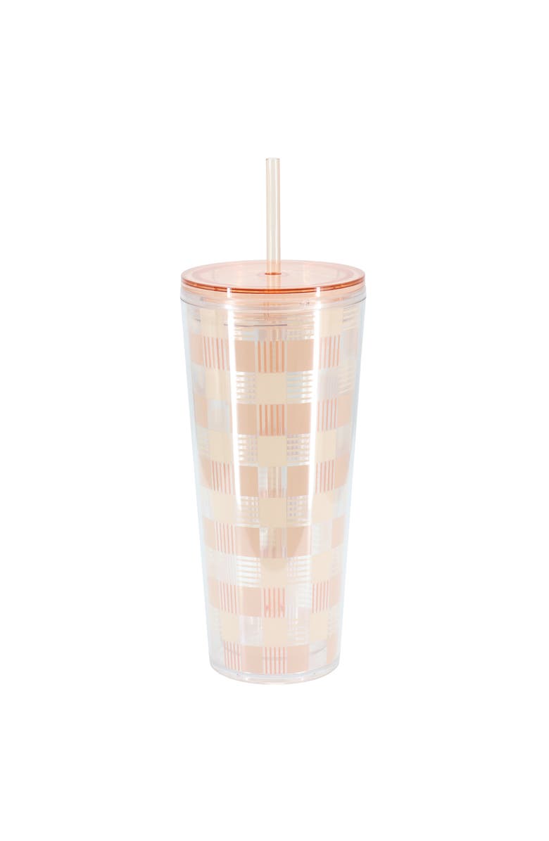 Mr. Coffee Modern Euphoria 4 Piece 23 Ounce Plastic Tumbler with Straw and Lid Set, Alternate, color, Clear