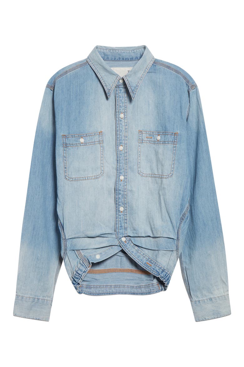 Wrap Around Denim Work Shirt, Alternate, color, RIVER BLUE