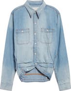R13 Wrap Around Denim Work Shirt