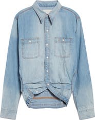 R13 Wrap Around Denim Work Shirt