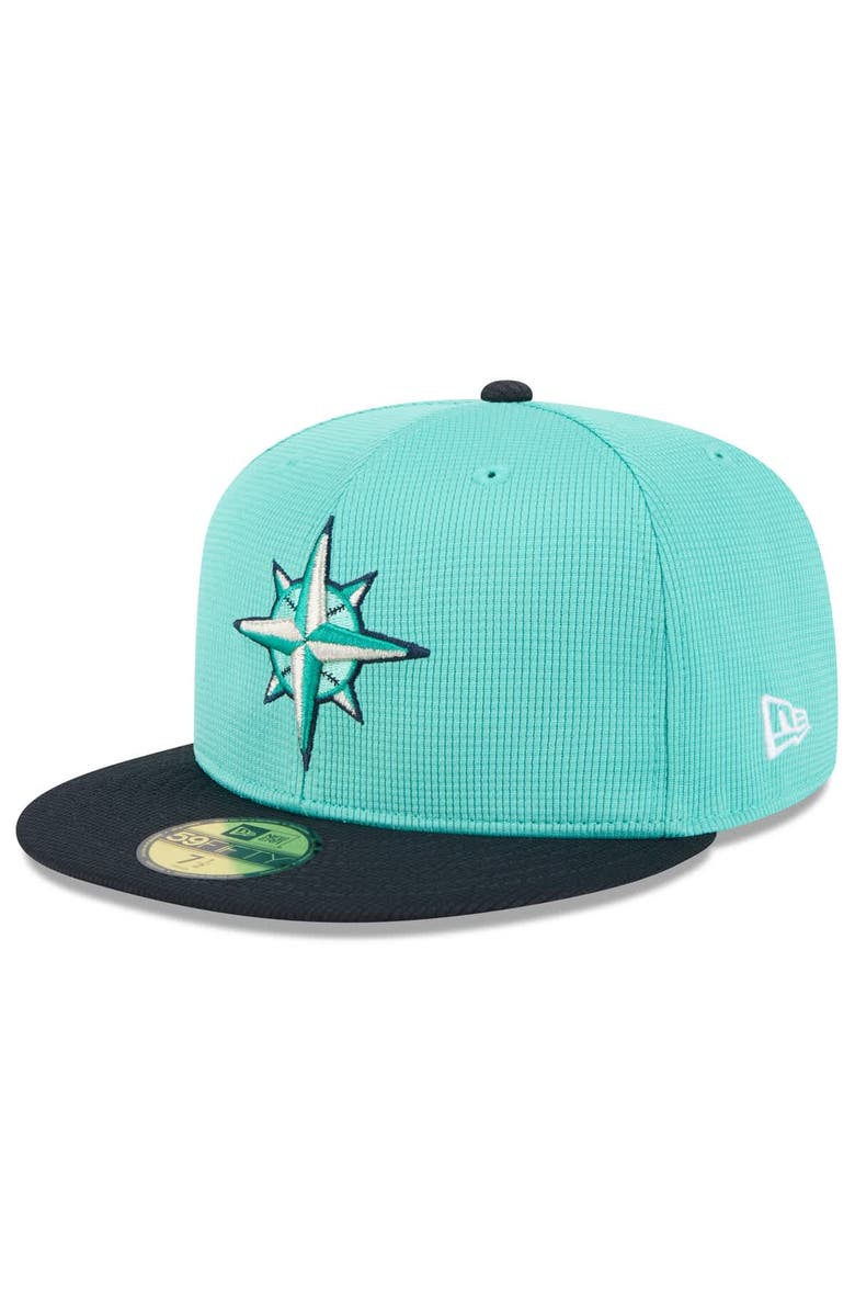 New Era Men's New Era  Aqua/Navy Seattle Mariners 2025 Spring Training 59FIFTY Fitted Hat, Alternate, color, 