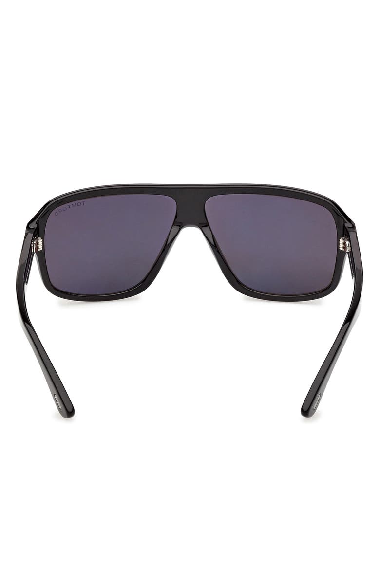 TOM FORD William 0-2 63mm Oversize Navigator Sunglasses, Alternate, color, Shiny Black Noir / Smoke