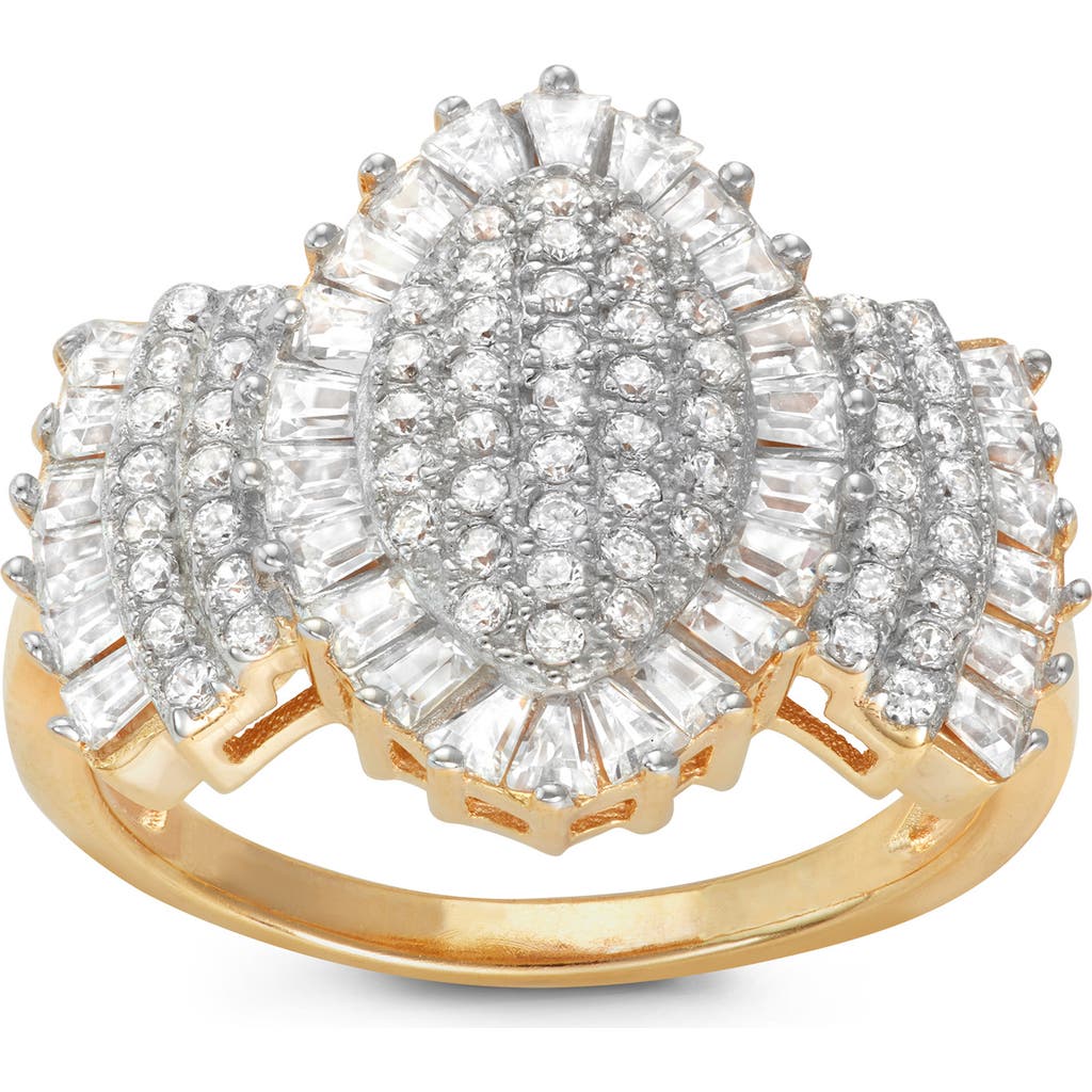Fuzion Creations Cubic Zirconia Ring In Yellow