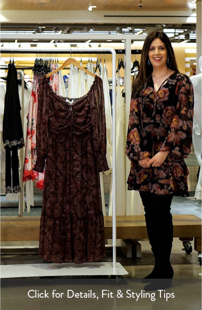 Keziah Long Sleeve Off the Shoulder Dress, sales video thumbnail