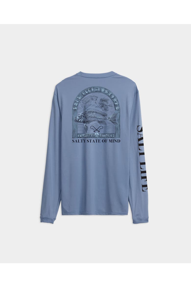 Boneyard Long Sleeve SLX Performance Tee, Alternate, color, Harbor Blue Heather