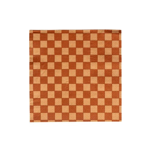 Jollity & Co Checkered Cocktail Napkins In Brown