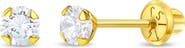 In Season Jewelry 14k Flush Cubic Zirconia Solitaire Earrings