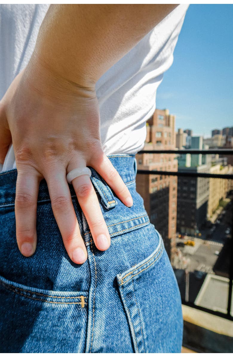 seree Tee White jade stone ring, Alternate, color, White