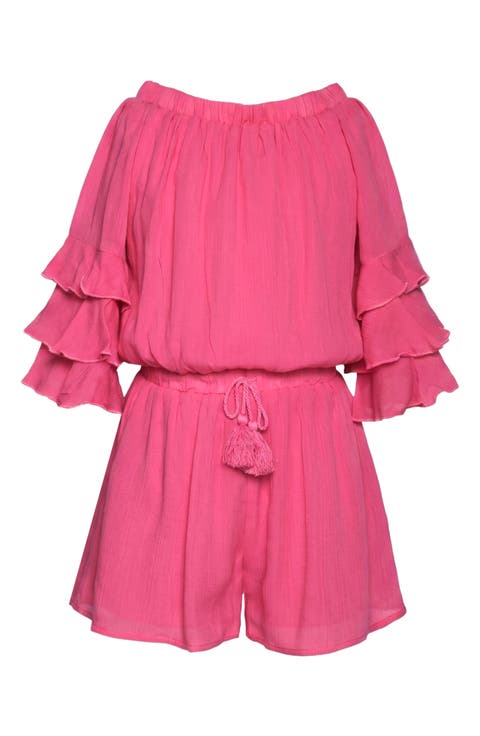 Kids' Tiered Ruffle Sleeve Romper
