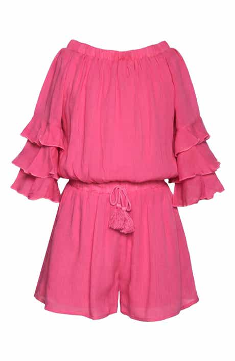 Kids' Tiered Ruffle Sleeve Romper
