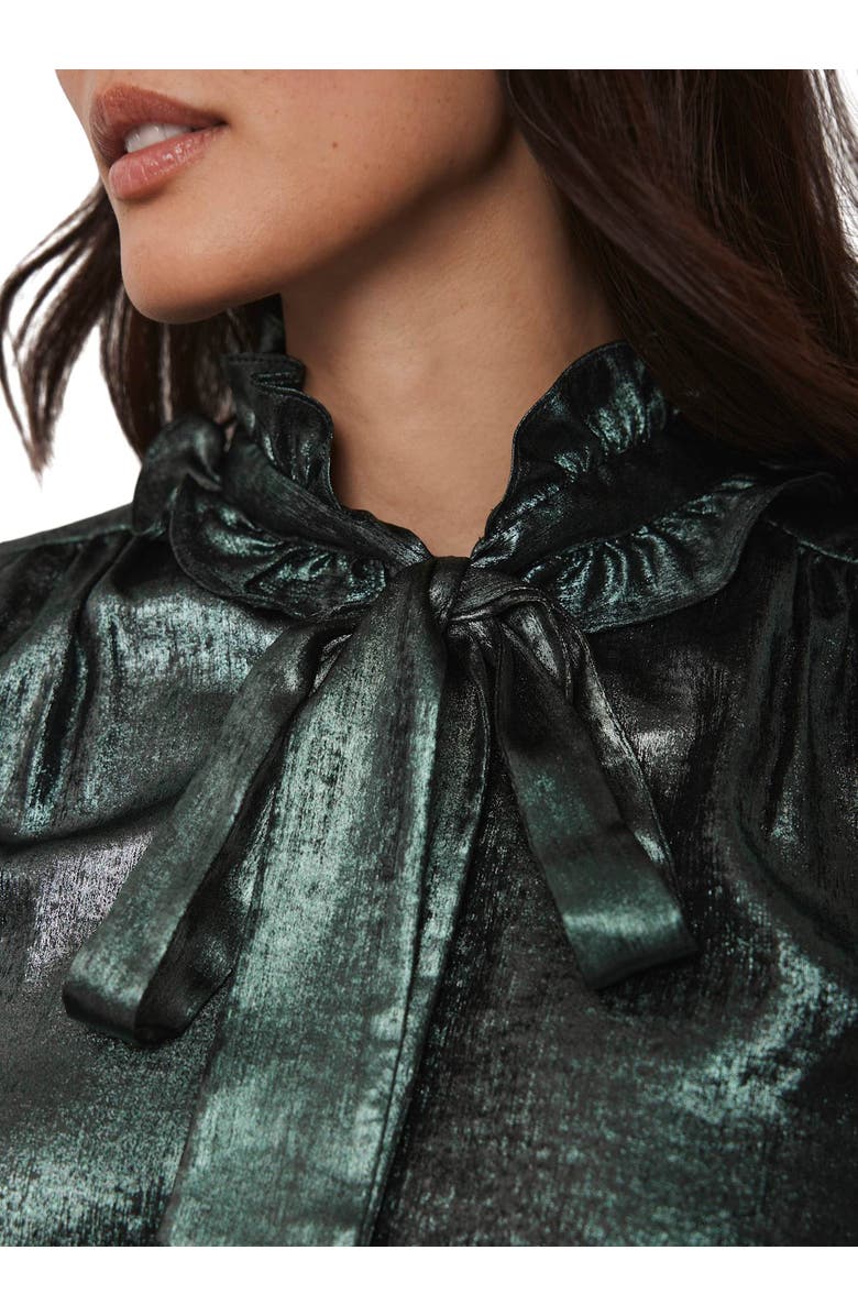 MINT VELVET Metallic Bow Blouse, Alternate, color, Green