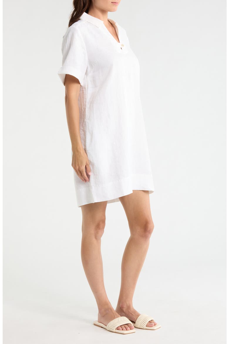 Two Palms Linen Dress, Alternate, color, WHITE