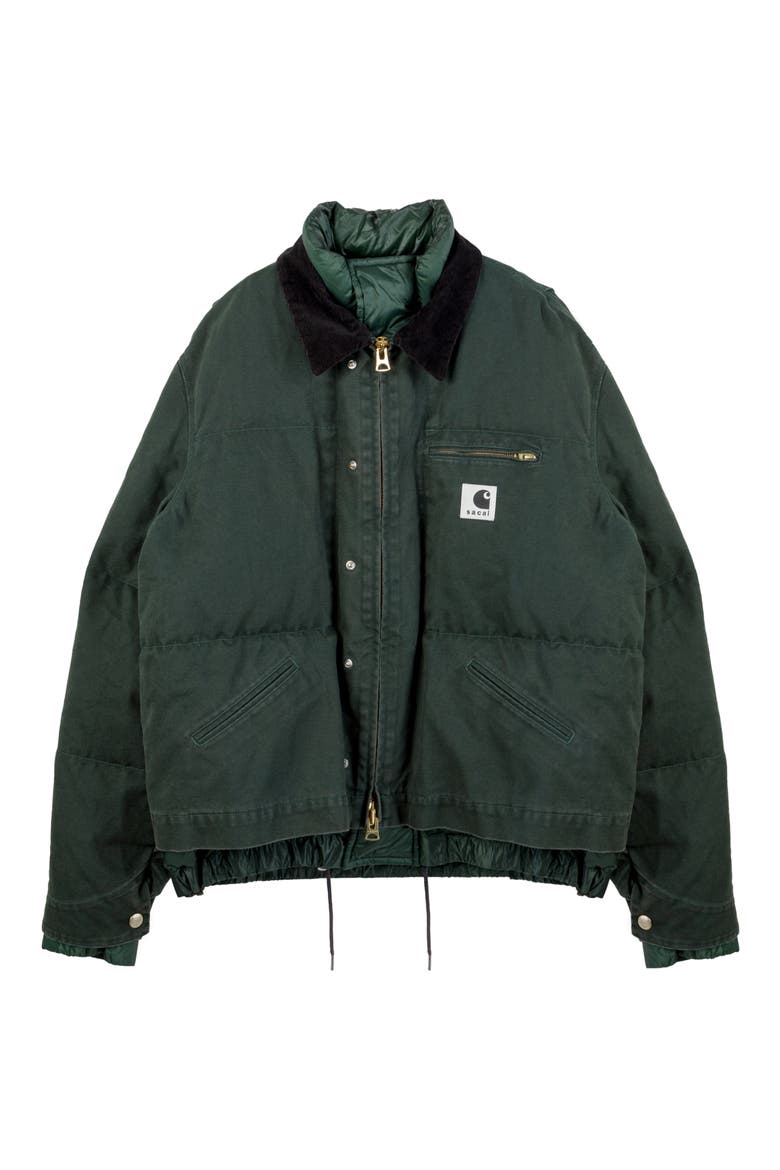 Carhartt WIP Washed Duck Canvas Down Puffer Jacket, Main, color, GREEN