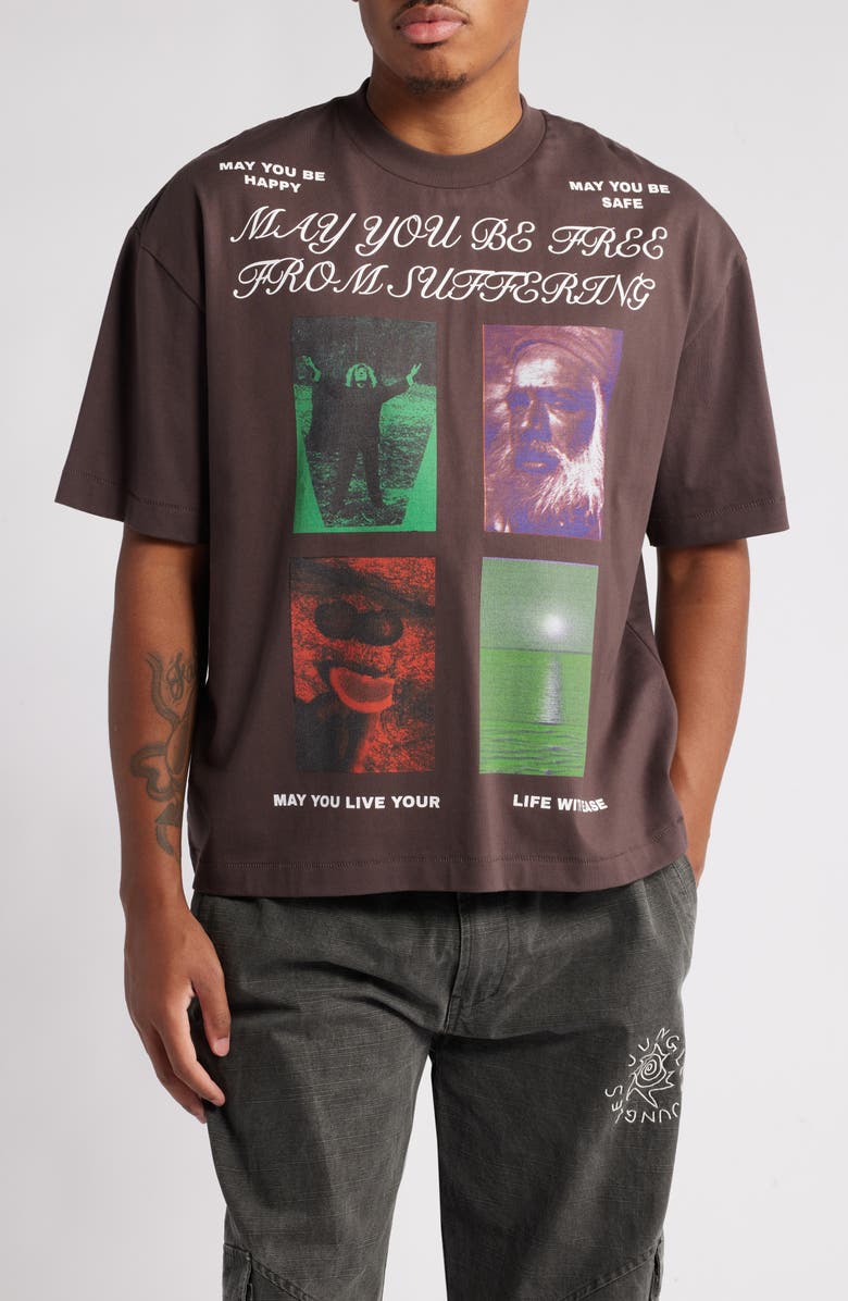 JUNGLES Free from Suffering Cotton Graphic T-Shirt, Main, color, 