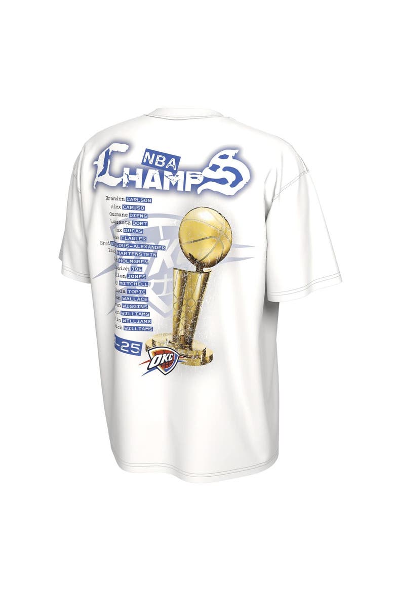 Unisex Nike  White Oklahoma City Thunder 2025 NBA Finals Champions Celebration Parade Roster T-Shirt, Alternate, color, White