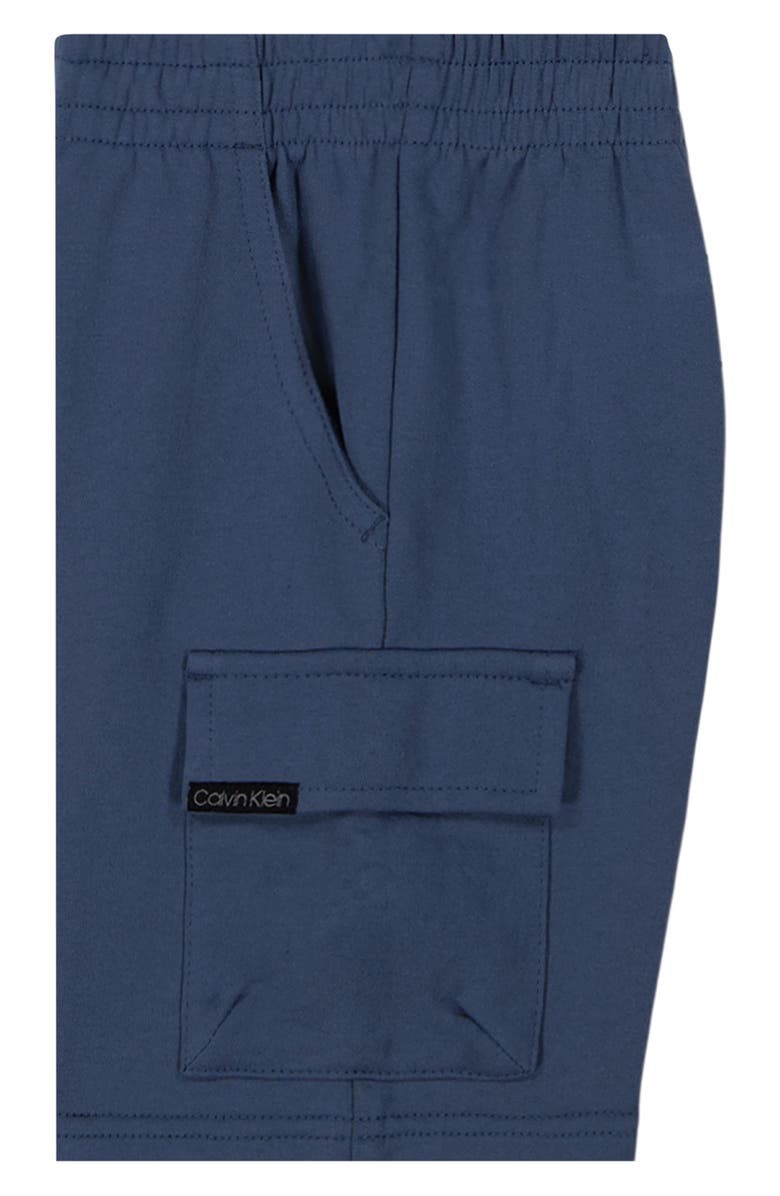 Calvin Klein Stripe Knit Pocket T-Shirt & Shorts Set, Alternate, color, Blue Multi