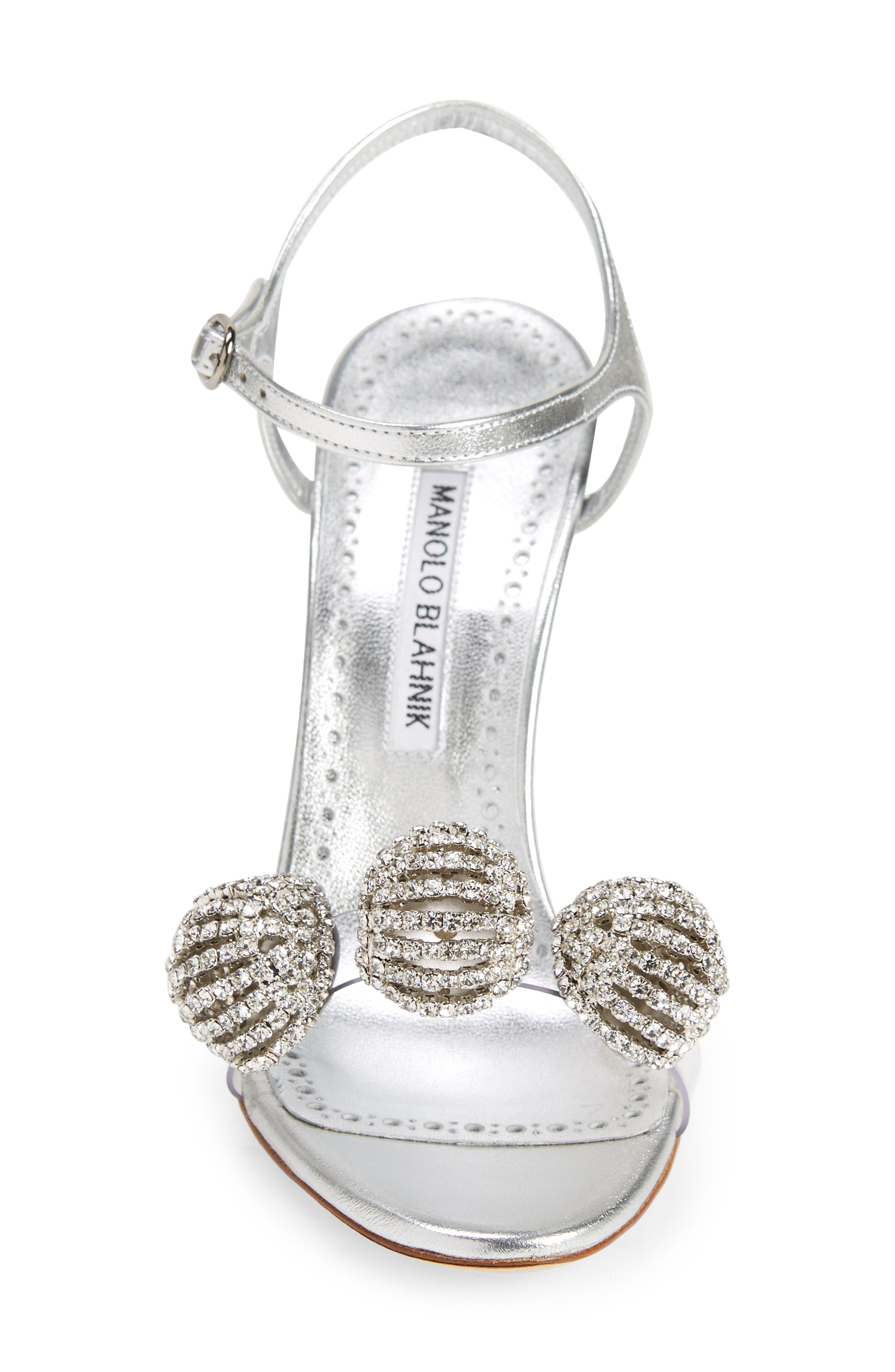 Manolo Blahnik Elhob Metallic Sandal, Alternate, color, 