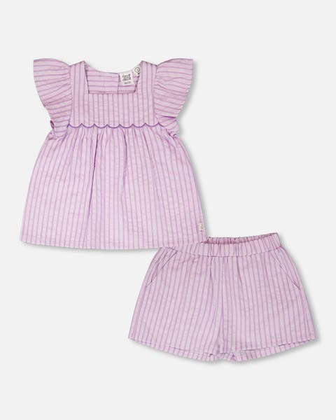 Stripes Top and Short Set (Toddler, Little Kid & Big Kid)