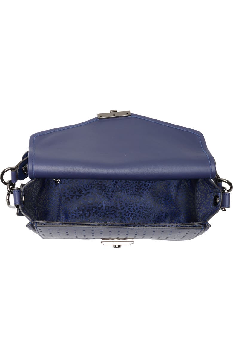 Longchamp Mademoiselle Medium Leather Satchel, Alternate, color, Navy