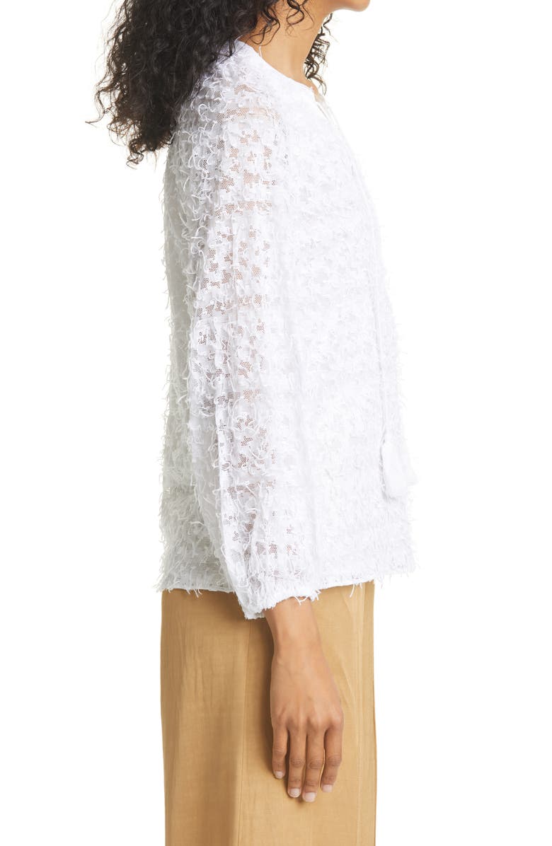 KOBI HALPERIN Textured Mesh Cotton Blend Blouse, Alternate, color, 