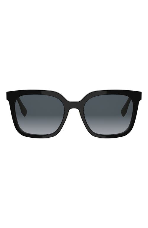 Fendi Forever 56mm Gradient Square Sunglasses In Black