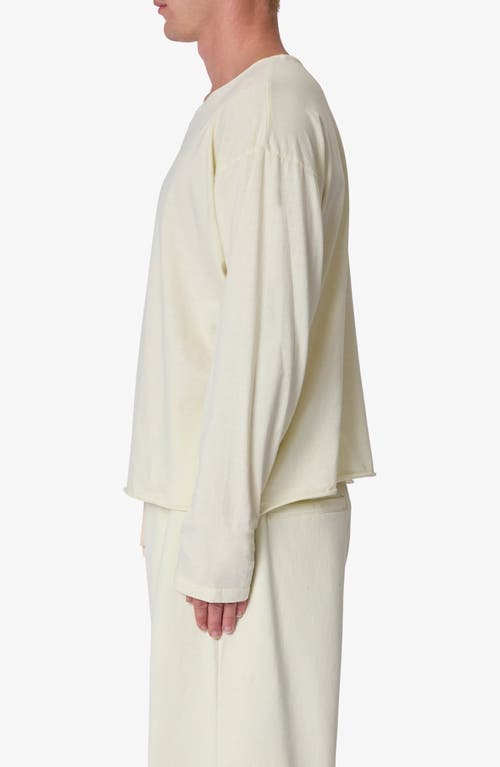 Mnml Raw Hem Oversize Long Sleeve T-shirt In White