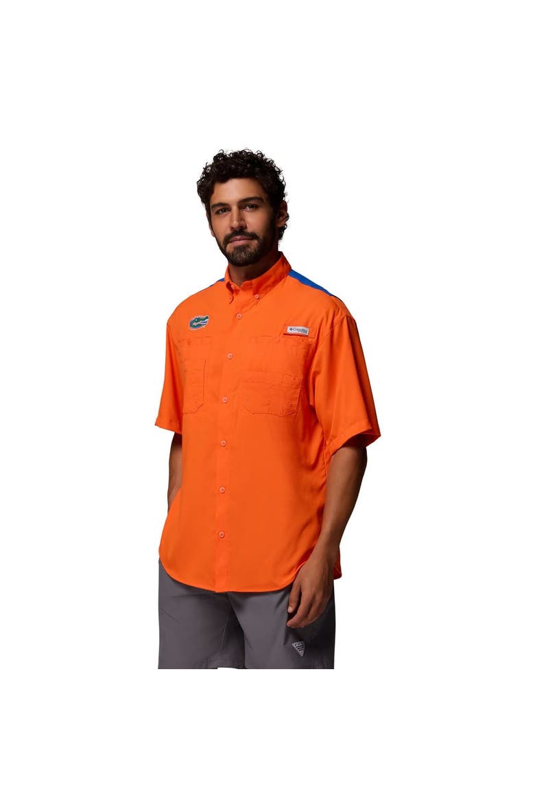 Men's Columbia Orange Florida Gators Tamiami Colorblock Omni-Shade Button-Down Shirt, Alternate, color, Orange
