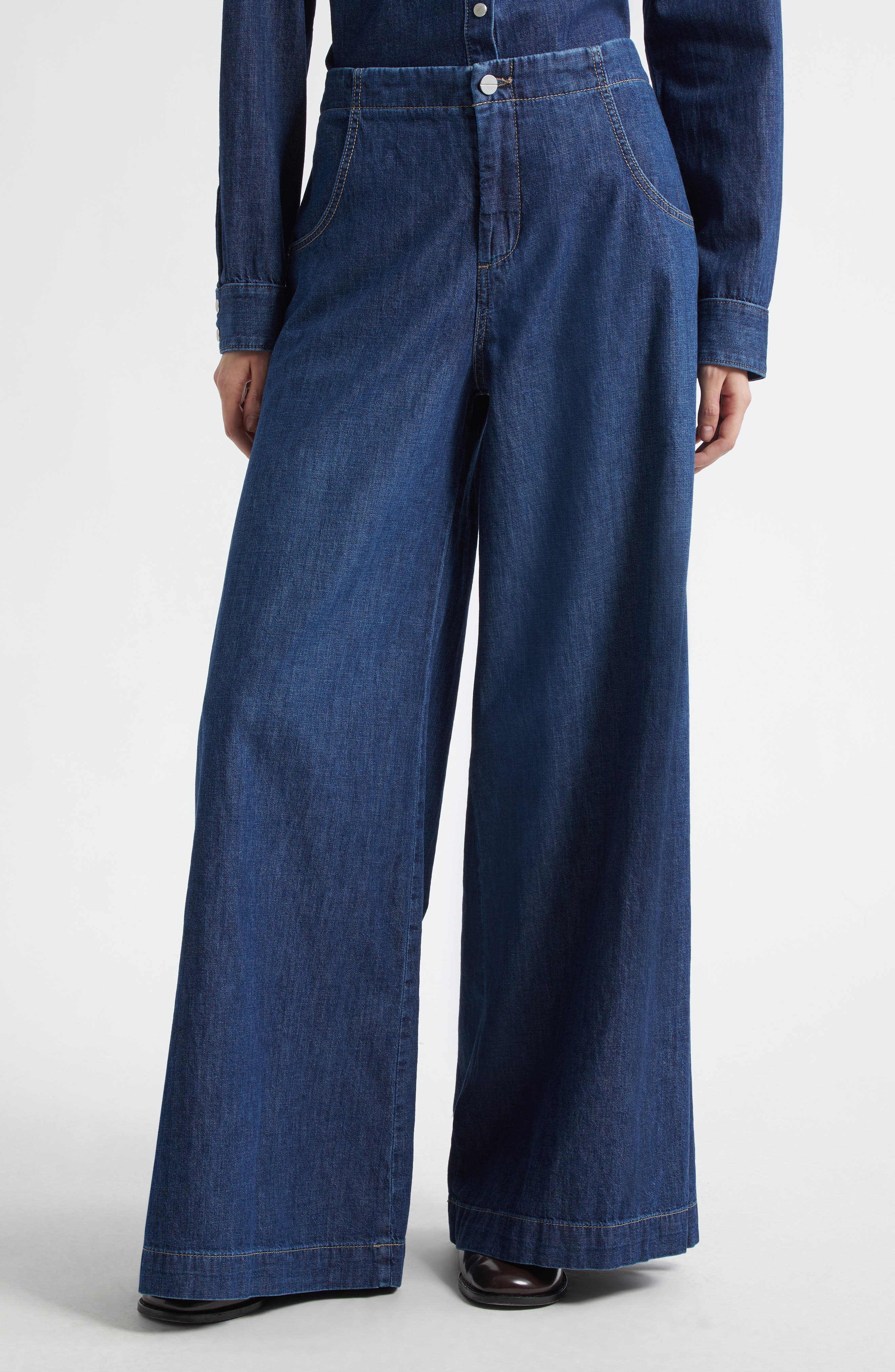 TWP Lulu High Waist Wide Leg Jeans