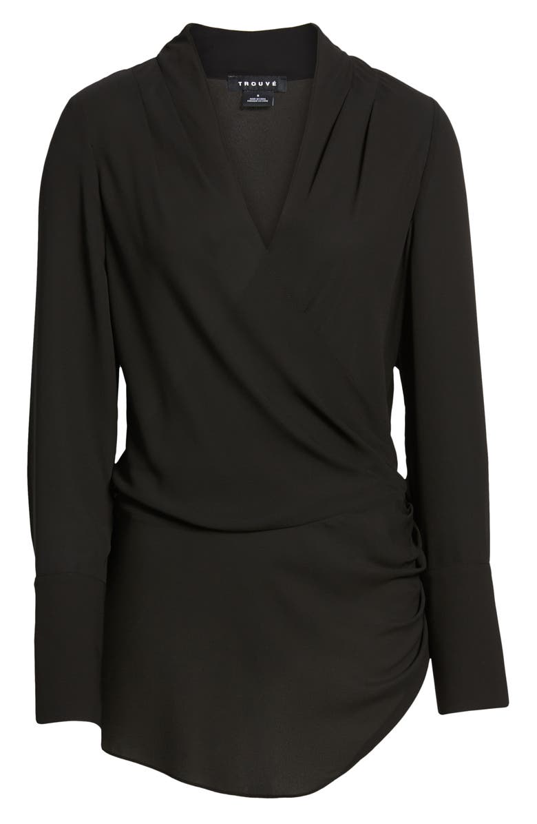 Trouvé Chelsea28 Long Sleeve Wrap Blouse, Alternate, color,