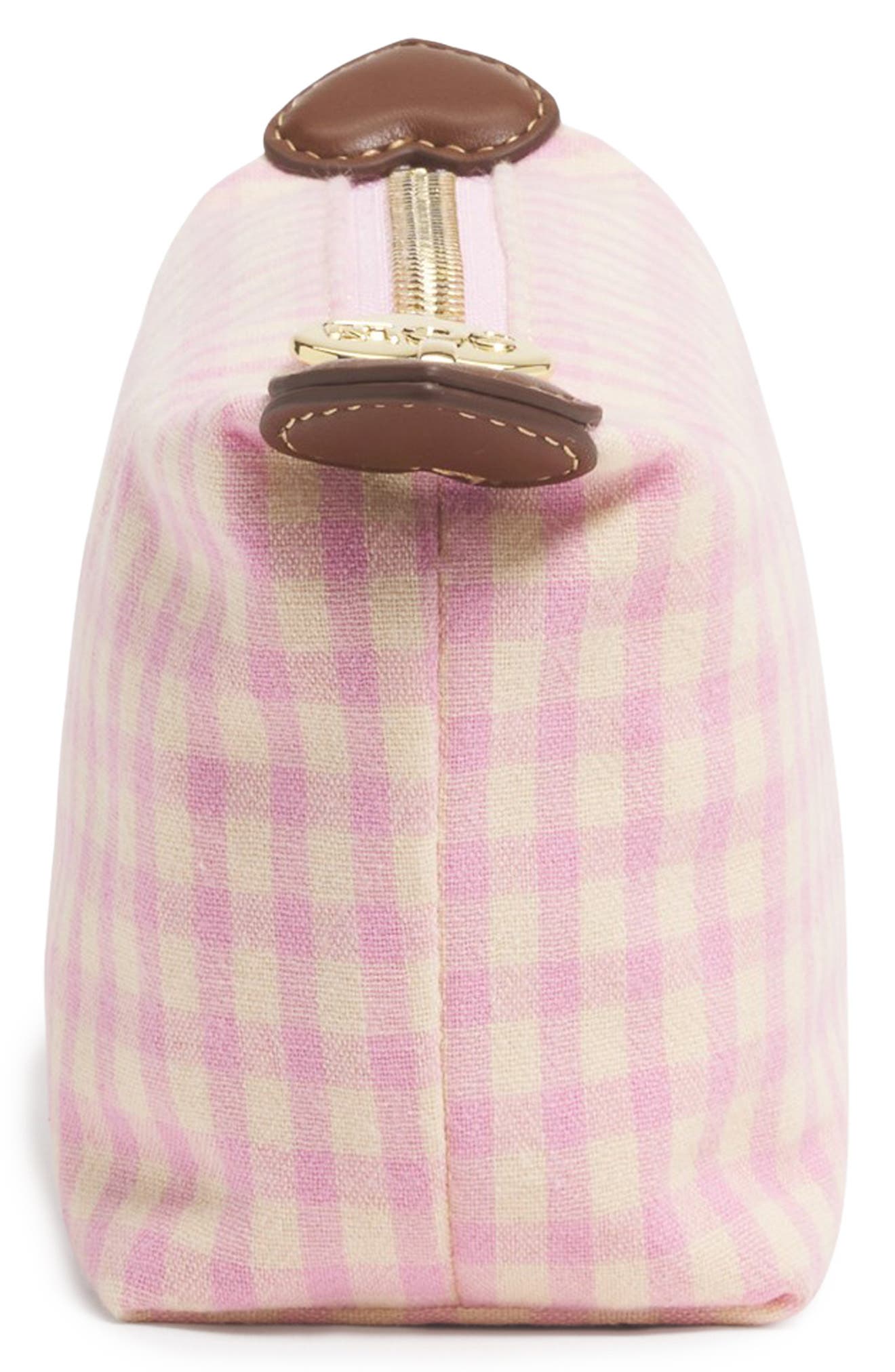 Stoney Clover Lane x Liberty Gingham Print Cotton Canvas Pouchette, Alternate, color, Rose Gingham
