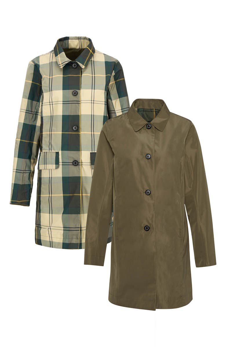 Barbour Babbity Reversible Waterproof Coat, Alternate, color, Dusky Green Ancient